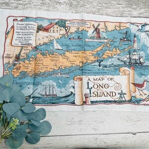 Vintage Richard Batchelder Long Island Linen Tea Towel